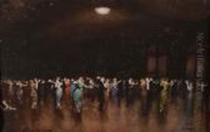 Ballroom Scene At Thesavoy Hotel by Hans Nicolaj Hansen