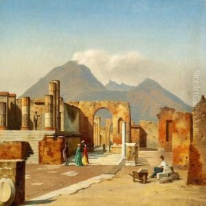 Visitors Exploring The Ruins Of Pompei