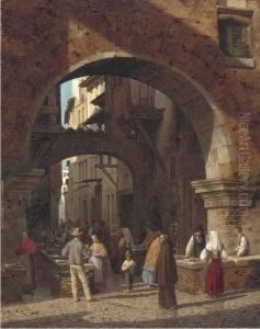 The Fish Market, Rome by Heinrich Hansen