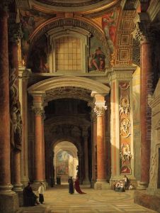 Interior Of St Peter's, Rome by Heinrich Hansen