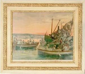 Lithograph, The Last Marine by Herman Wendleborg Hansen