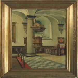 Interior From The Church In Kronborg Castle by I.T. Hansen