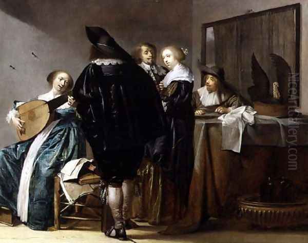 An Elegant Company in an Interior - view 1