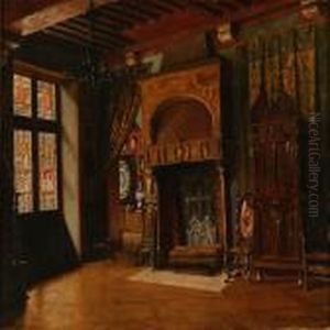 Interior From Hotel De Cluny In Paris by Josef Theodor Hansen