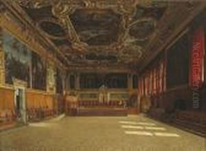 Sala Del Senato, Palazzo Ducale, Venice by Josef Theodor Hansen