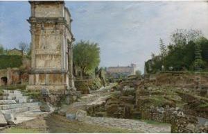 The Roman Forum: A View From The Arch Of Titus Looking South Towards The Palatine