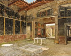 Interior At Pompeii: Casa Di Lucrezio Frontone by Josef Theodor Hansen