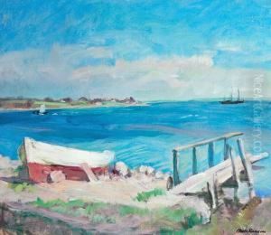 A View From The Artist's Property On Thuro. Signed Niels Hansen by Niels Hansen