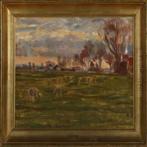 Landscape With Grazing Sheep by Peter Marius Hansen