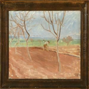 A Farmer Working In The Field by Peter Marius Hansen