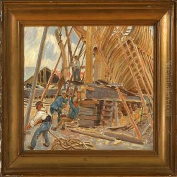 Scene From A Ship Bulding Yard - view 1
