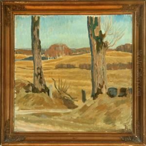Danish Autumn Landscape On Funen Island. Signed With A Monogram And Dated 1917 by Peter Marius Hansen