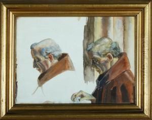 Studies Of Two Monks, Who Says A Prayer by Peter Marius Hansen