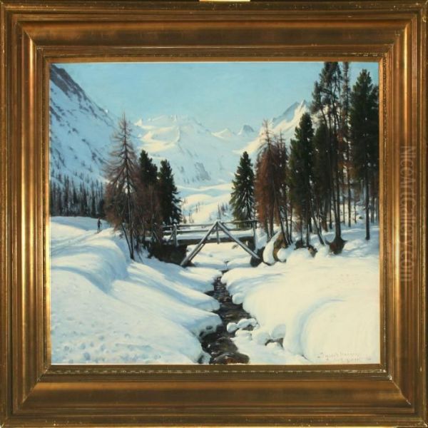 A Snow Coveredlandscape In Oberengadin, Switzerland - view 1