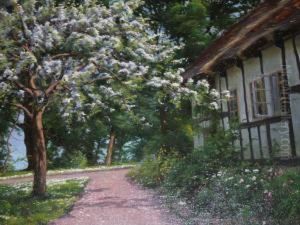 A Cottage Garden In Springtime by Sigvard Hansen