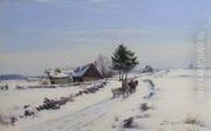 Scene Hivernale, La Promenade En Traineau