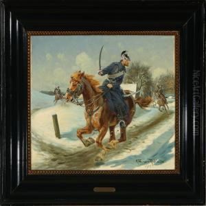 Dragoon In Fullgallop by Karl Frederik Hansen-Reistrup