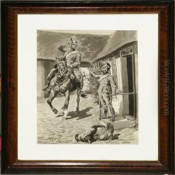 Saluting Dragoons,sledge Driving In Snow Weather And Feeding The Cattle - view 1