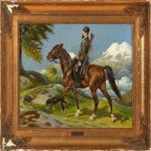 Cossack On Horseback In The Mountains - view 1