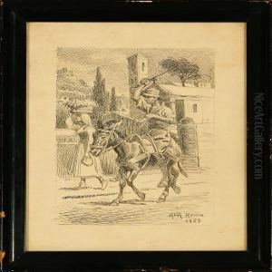 A Man On A Donkey, A Fox, The Death And A Man On A Road A Man On A Donkey, A Fox, The Death And A Man On A Road