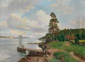 Kystlandskap Med Folkeliv