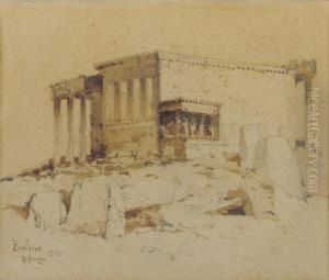 Ruins Of A Greek Temple by Aleksei Vasilievich Hanzen