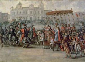 The Entrance of Charles V (1500-58) into Bologna for his Coronation by Juan De La Corte