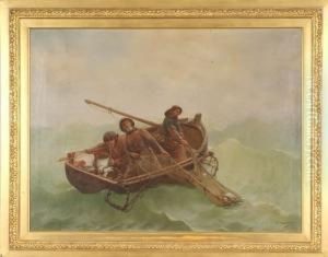 Fishermen Pulling In Their Nets by George Haquette