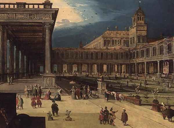 The Gardens and Courtyard of a Renaissance Palace - view 1