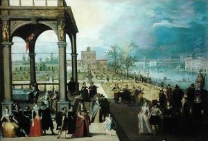 Feast in a palace by Louis de Caulery