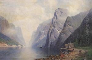 Fjordlandschaft An Einem Sonnigen Sommertag