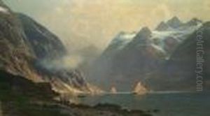 Fjordlandschaft. Unten Links Signeirt J. Harders by Johannes Hardes