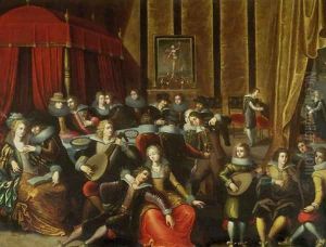 Scene Galante in a Chateau by Louis de Caulery