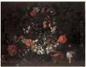 Guirlande De Fleursdecorant Un Cartouche Sculpte
