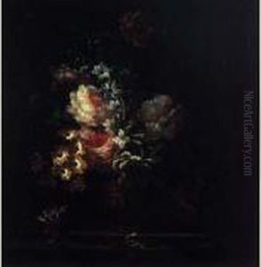 Nature Morte Au Vase De Fleurs Sur Un Entablement