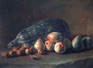 Still Life of Fruit and Nuts by Giacomo Ceruti (Il Pitocchetto)