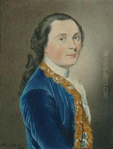 Portrait Of A Gentleman In A Blue Coat; Portrait Of A Lady; Portrait Of An Officer by George Perfect Harding