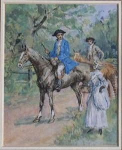 Riderstalking To Young Lady by Frederick Daniel Hardy