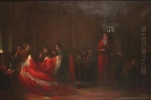 Seamstresses In Interior Of Cranbrook School by Frederick Daniel Hardy