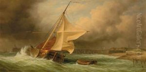Pair Of Works Rough Seas Break In The Storm - view 1