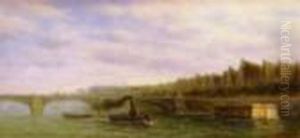 City River Scene With Boats by James Hardy