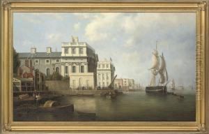 A Trading Ship Off Shore, Greenwich by James Hardy