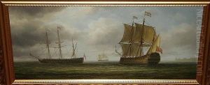 Two Views Of A Dutch Frigate, Signed 'janes Hardy'
