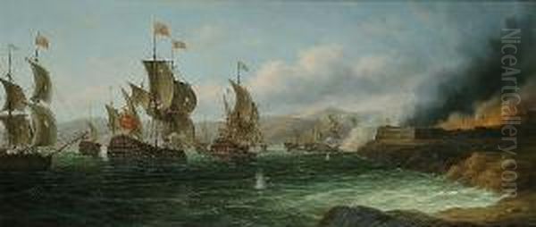 A Naval Battle Off The Coast - view 1