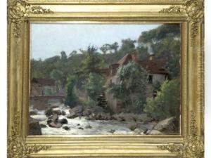 :moulin Au Bord Du Torrent by Ernest Hareux