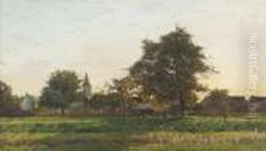 Sommerliche Landschaft Mit Feldern. by Ernest Hareux