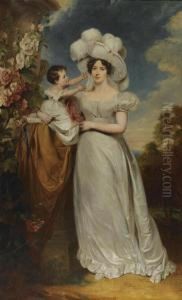 Portrait Of A Lady And Child by George Henry Harlow