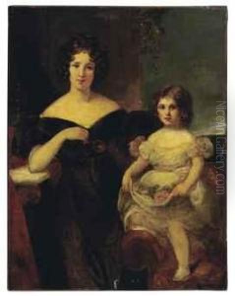 Portrait Of Lady Barrow And Her Daughter - view 1
