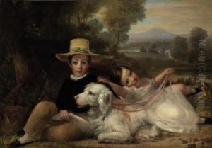 Portrait Of Two Children by George Henry Harlow