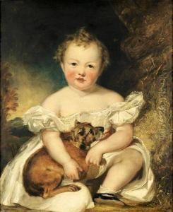 Portrait Of Master Stanhope With His Dog by George Henry Harlow